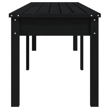 2-Seater Garden Bench Black | Solid Pine Wood | Hipomarket