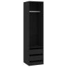 Stylish Black Wardrobe with Drawers - 50x50x200 cm