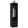 Stylish Black Wardrobe with Drawers - 50x50x200 cm