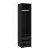 Stylish Black Wardrobe with Drawers - 50x50x200 cm