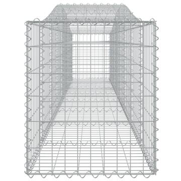 Arched Gabion Baskets 8 pcs - Galvanised Iron Garden Barriers