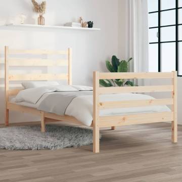 Solid Wood Pine Bed Frame 90x200 cm for Comfortable Sleep