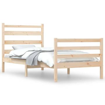 Solid Wood Pine Bed Frame 90x200 cm for Comfortable Sleep