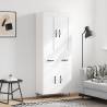 Highboard High Gloss White 69.5x34x180 cm Engineered Wood Colour high gloss white Quantity in Package 1 Model 2 doors 2 drawers 