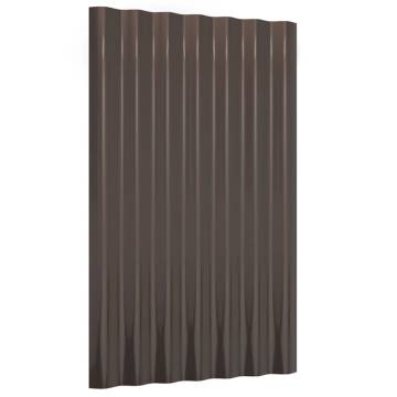 Roof Panels 36 pcs - Brown Powder-coated Steel 60x36 cm