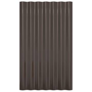 Roof Panels 36 pcs - Brown Powder-coated Steel 60x36 cm