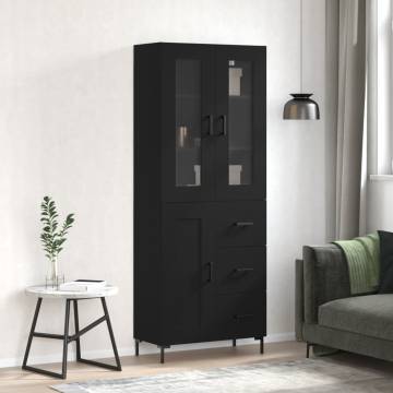 Stylish Highboard Black 69.5x34x180 cm | Hipomarket