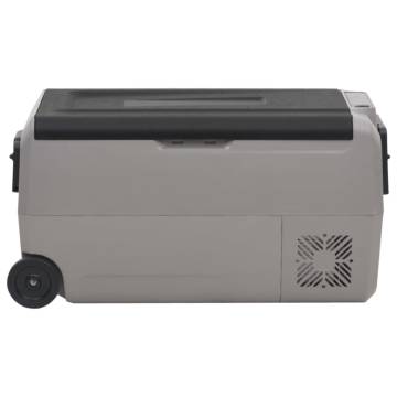 Portable 50L Cool Box with Wheels - Black & Grey