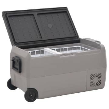 Portable 50L Cool Box with Wheels - Black & Grey