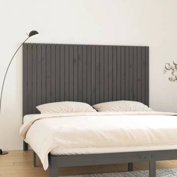 Elegant Grey Wall Headboard - Solid Pine Wood 185x3x110 cm