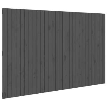 Elegant Grey Wall Headboard - Solid Pine Wood 185x3x110 cm