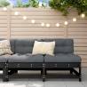 Middle Sofas with Cushions 2 pcs Black Solid Wood Pine Colour black pine Quantity in Package 1 Model 2x middle 