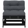 Middle Sofas with Cushions - Black Solid Wood Pine | HipoMarket