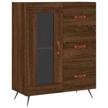 Stylish Highboard Brown Oak - 69.5x34x180 cm | HipoMarket