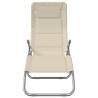 Comfortable Folding Sun Loungers - 2 Pcs Cream Textilene