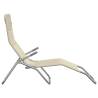 Comfortable Folding Sun Loungers - 2 Pcs Cream Textilene