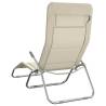 Comfortable Folding Sun Loungers - 2 Pcs Cream Textilene