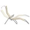 Comfortable Folding Sun Loungers - 2 Pcs Cream Textilene