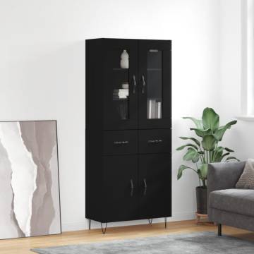 Stylish Highboard Black 69.5x34x180 cm | Hipomarket UK