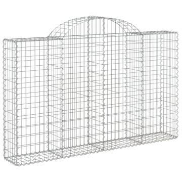 Arched Gabion Baskets - 8 pcs, Galvanised Iron | HiPoMarket