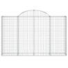 Arched Gabion Baskets - 8 pcs, Galvanised Iron | HiPoMarket