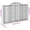 Arched Gabion Baskets - 8 pcs, Galvanised Iron | HiPoMarket