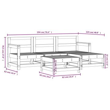 5 Piece Garden Lounge Set - Solid Douglas Wood | HipoMarket