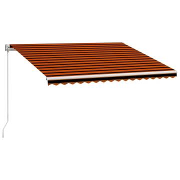 Manual Retractable Awning 450x300 cm - Orange & Brown