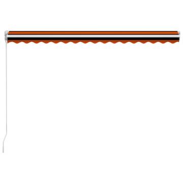 Manual Retractable Awning 450x300 cm - Orange & Brown