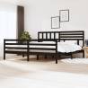 Bed Frame Black Solid Wood 200x200 cm Colour black Size 200 x 200 cm 