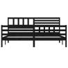 Stylish Black Solid Wood Bed Frame 200x200 cm - HipoMarket