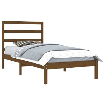 Honey Brown Solid Wood Bed Frame - 100x200 cm | HipoMarket