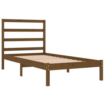 Honey Brown Solid Wood Bed Frame - 100x200 cm | HipoMarket