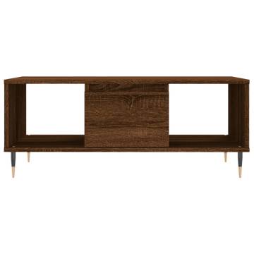 Elegant Brown Oak Coffee Table - 90x50x36.5 cm