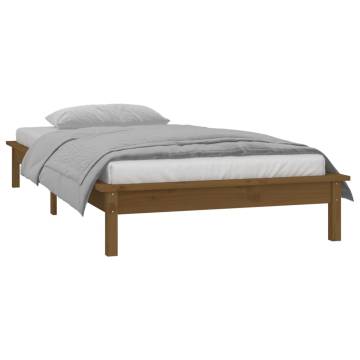 LED Bed Frame Honey Brown - 90x190 cm - Solid Wood