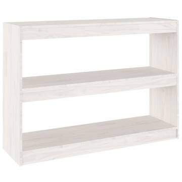 White Pinewood Book Cabinet Room Divider - 100x30x71.5 cm