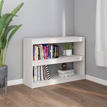 White Pinewood Book Cabinet Room Divider - 100x30x71.5 cm