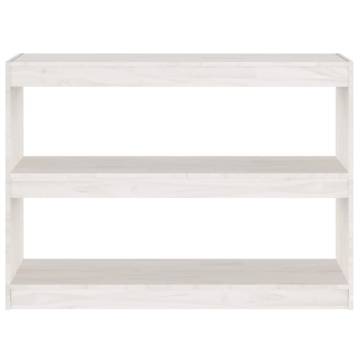 White Pinewood Book Cabinet Room Divider - 100x30x71.5 cm