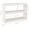 White Pinewood Book Cabinet Room Divider - 100x30x71.5 cm