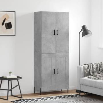 Stylish Highboard Concrete Grey - 69.5x34x180 cm | HipoMarket