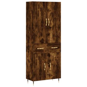 Elegant Highboard in Smoked Oak – 69.5x34x180 cm