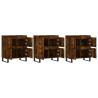 Elegant 3 pcs Smoked Oak Sideboards - Durable & Stylish