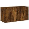 Stylish Wall-Mounted TV Cabinet in Smoked Oak - 80x30x41 cm