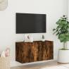 Stylish Wall-Mounted TV Cabinet in Smoked Oak - 80x30x41 cm