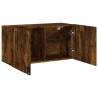 Stylish Wall-Mounted TV Cabinet in Smoked Oak - 80x30x41 cm