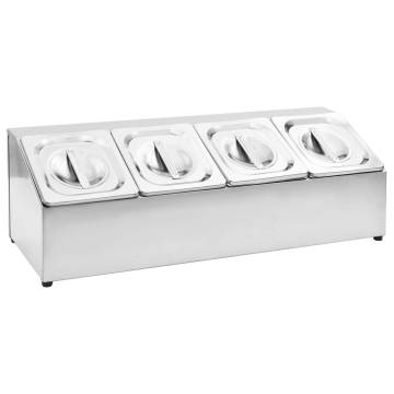 Gastronorm Container Holder with 4 GN 1/6 Pan - Stainless Steel