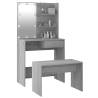 Stylish Grey Sonoma Dressing Table Set with LED - Hipomarket