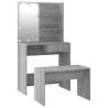 Stylish Grey Sonoma Dressing Table Set with LED - Hipomarket