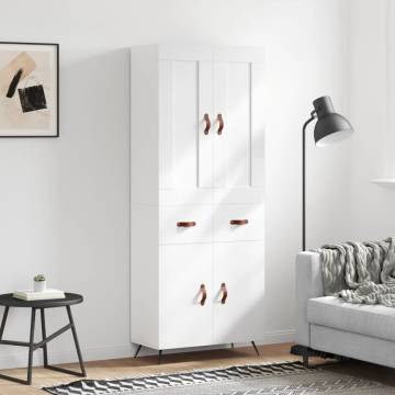 Stylish Highboard White 69.5x34x180 cm | Hipomarket UK