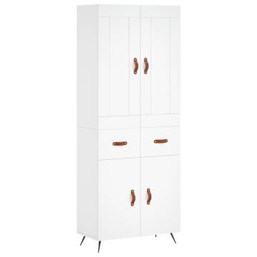 Stylish Highboard White 69.5x34x180 cm | Hipomarket UK